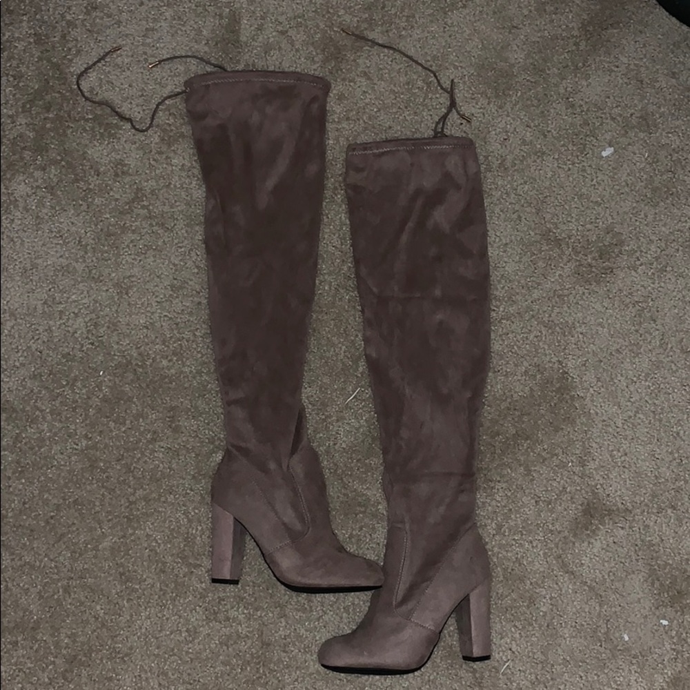 DSW new tan / nude over the knee boots size 7